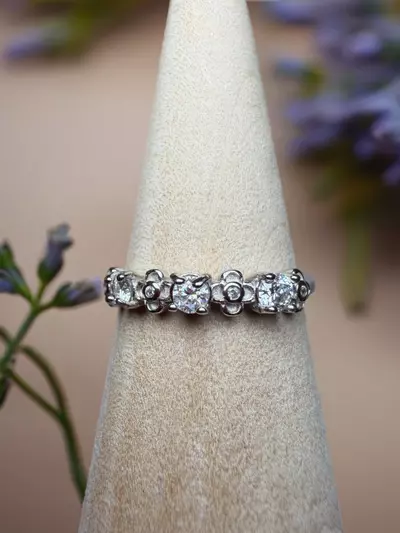 plant/s925 mossinite adjustable ring-0-thumbnail