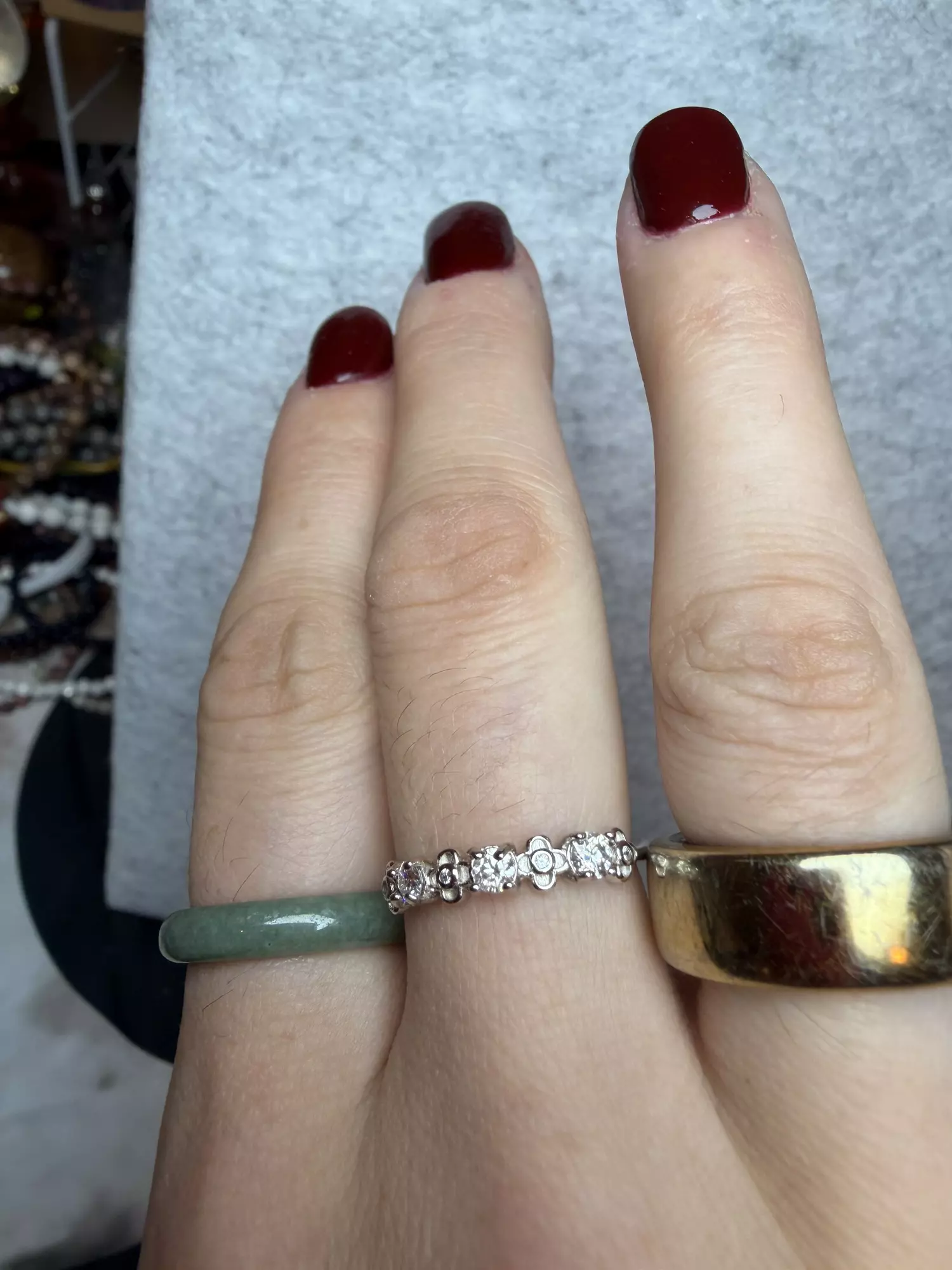 plant/s925 mossinite adjustable ring-1