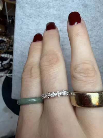 plant/s925 mossinite adjustable ring-1-thumbnail