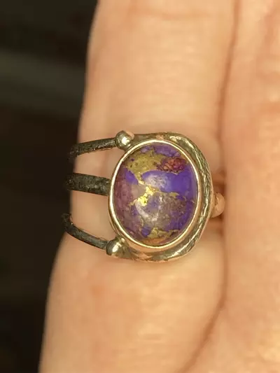 plant/Purple Mojave Turquoise Sterling Silver Ring-4-thumbnail