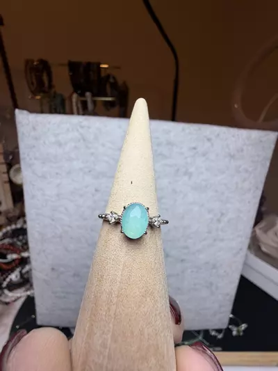 plant/amazonite adjustable ring-0-thumbnail