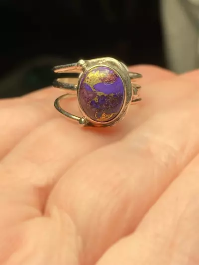 plant/Purple Mojave Turquoise Sterling Silver Ring-0-thumbnail