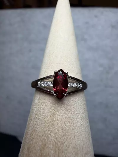 plant/garnet adjustable ring-0-thumbnail