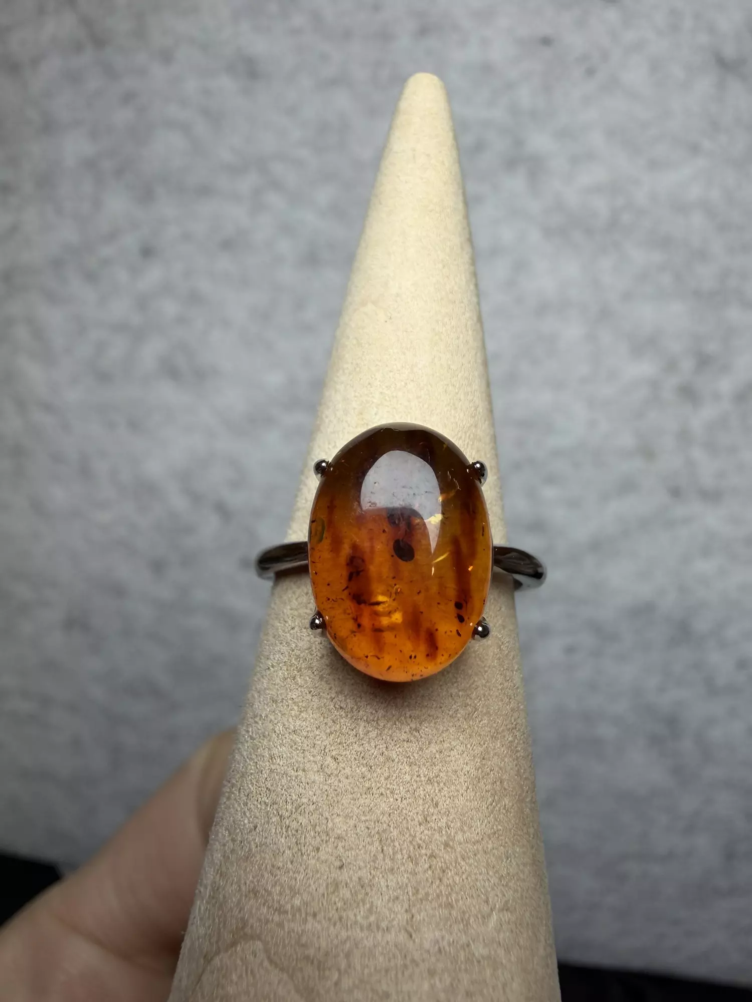 plant/amber adjustable ring -0