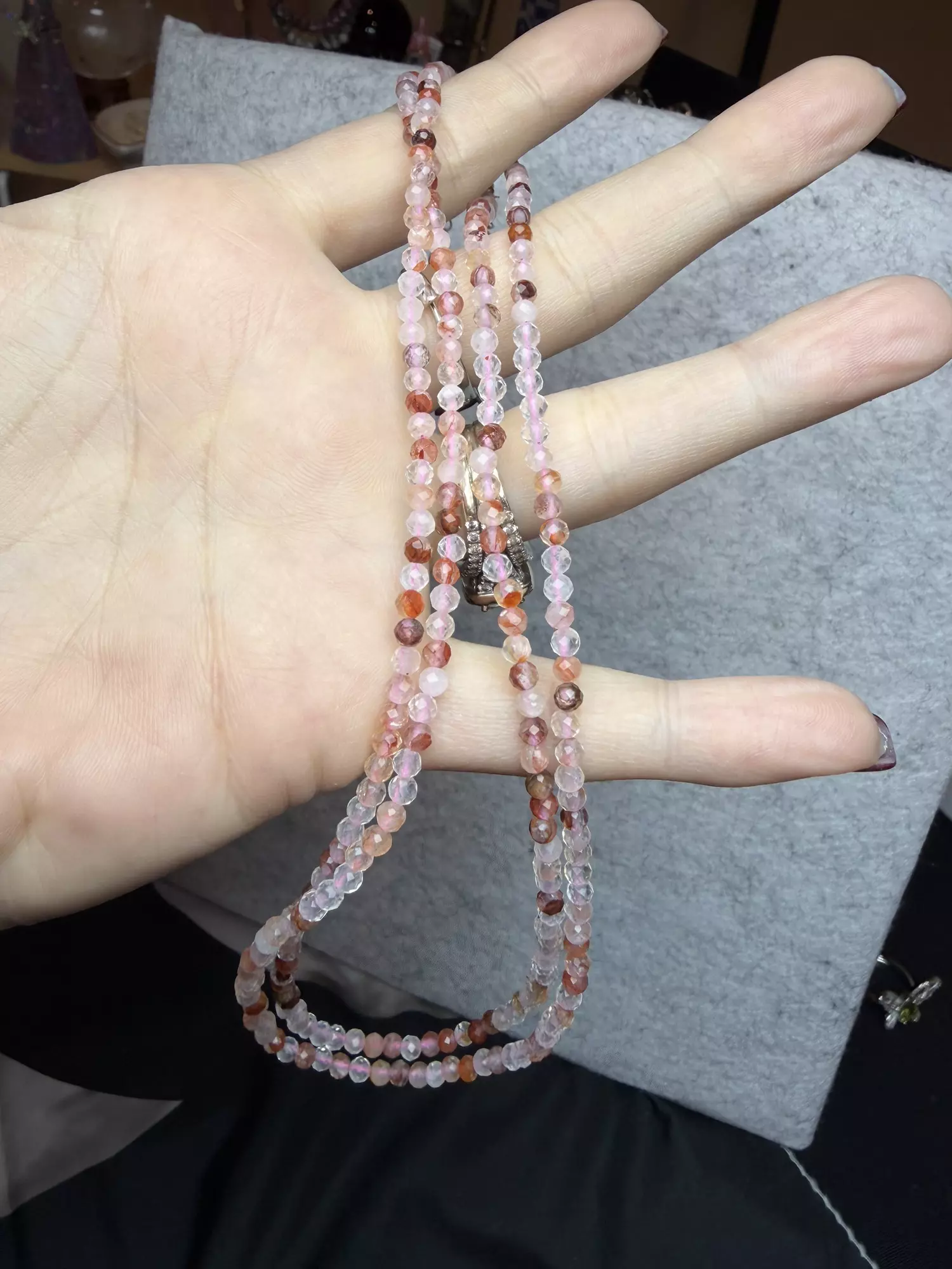 plant/fire quartz necklace-0