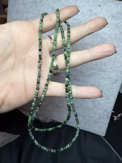 plant/ruby and zoisite necklace-0-thumbnail