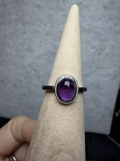 plant/amethyst adjustable ring -0-thumbnail