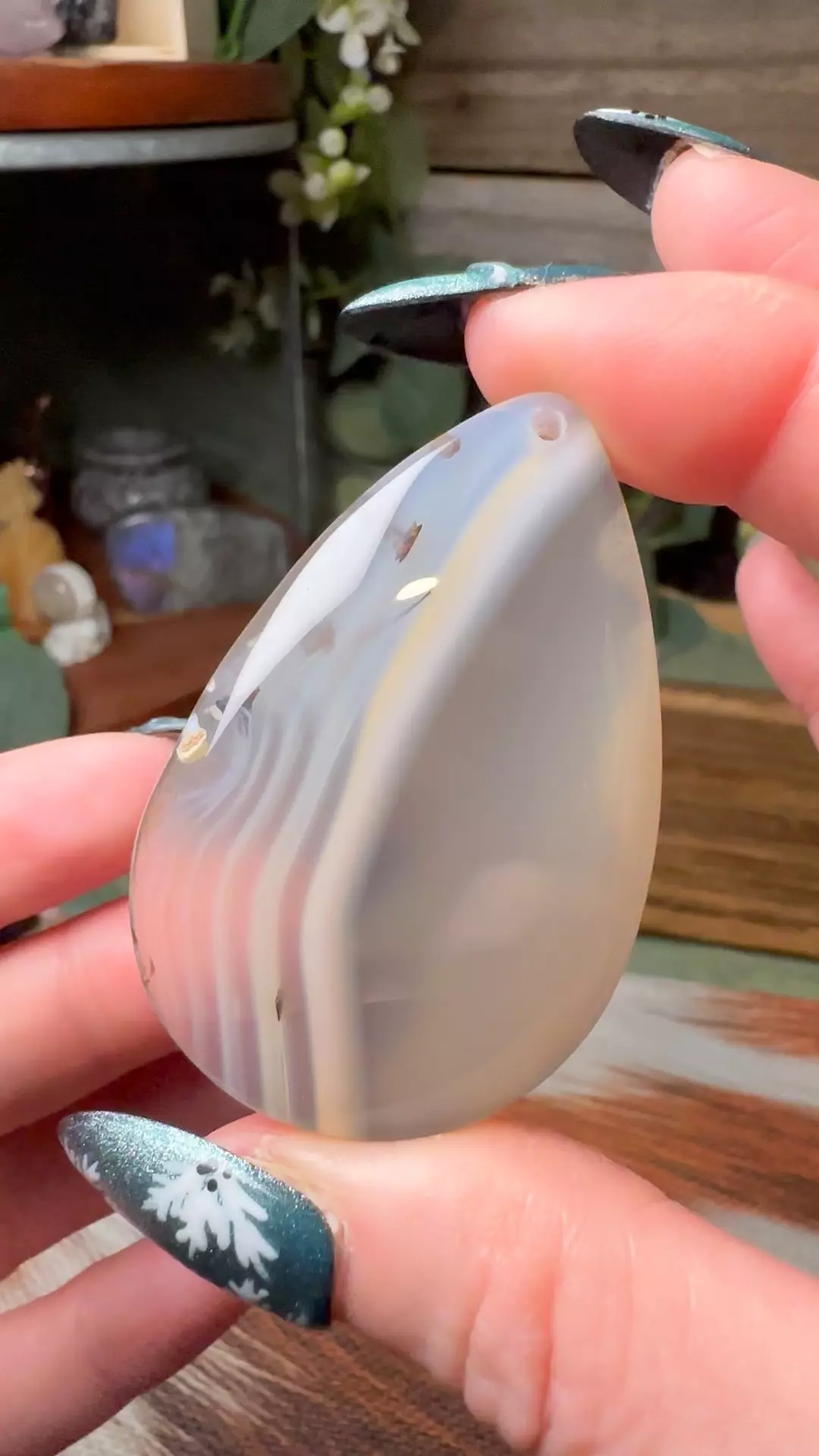 plant/Agate Drilled Teardrop-0