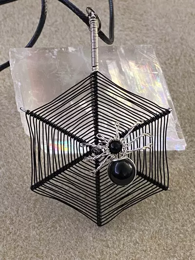 plant/Tourmaline Spider Web Pendant-0-thumbnail