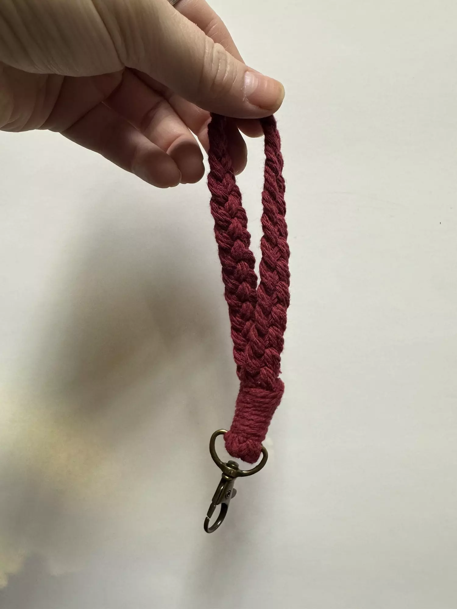 plant/Burgundy Braided Wristband Keychain-0