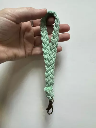 plant/Mint Green Braided Wristband Keychain-0-thumbnail