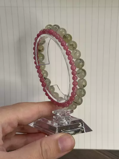 plant/$20| Prehnite 9mm ($8) + Rhodonite 5mm ($12)-0-thumbnail