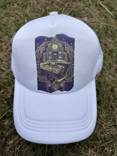 plant/Art deco white trucker hat -0-thumbnail