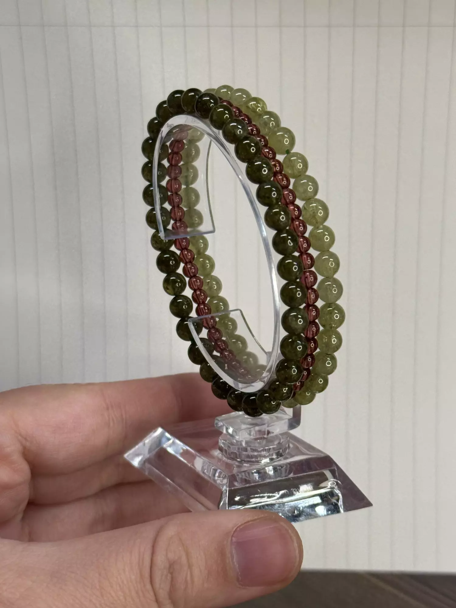 plant/$42| Light Tsavorite 5.5mm ($15) + Dark Tsavorite ($15) + Pink Garnet 4mm ($12)-0