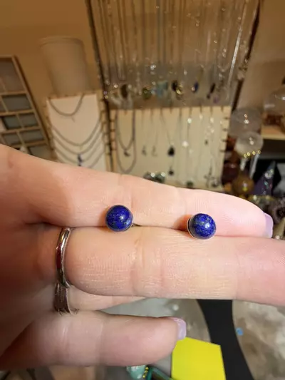 plant/lapis earrings -0-thumbnail
