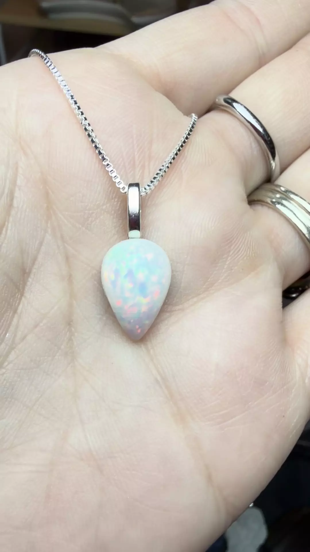 plant/Ah-Mazing ethiopian opal necklace on sterling 18 in chain-2