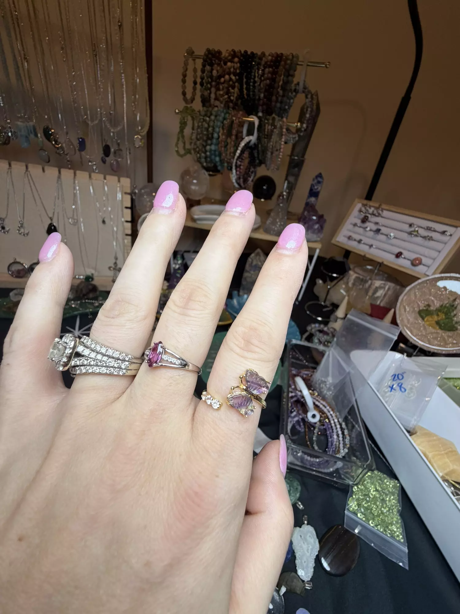 plant/fluorite butterfly adjustable ring-1