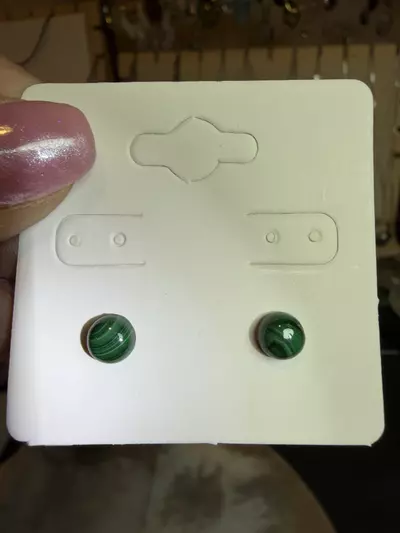 plant/malachite earrings -0-thumbnail