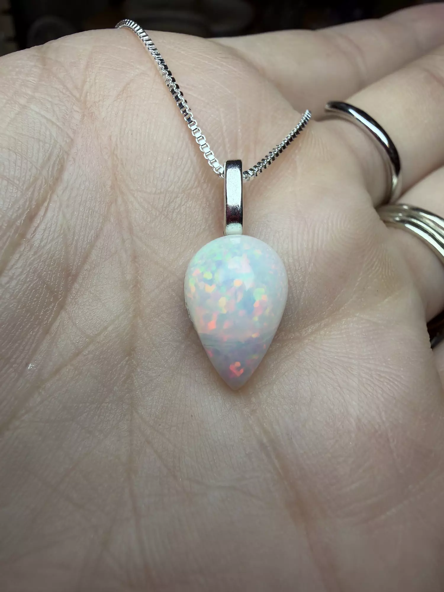 plant/Ah-Mazing ethiopian opal necklace on sterling 18 in chain-0