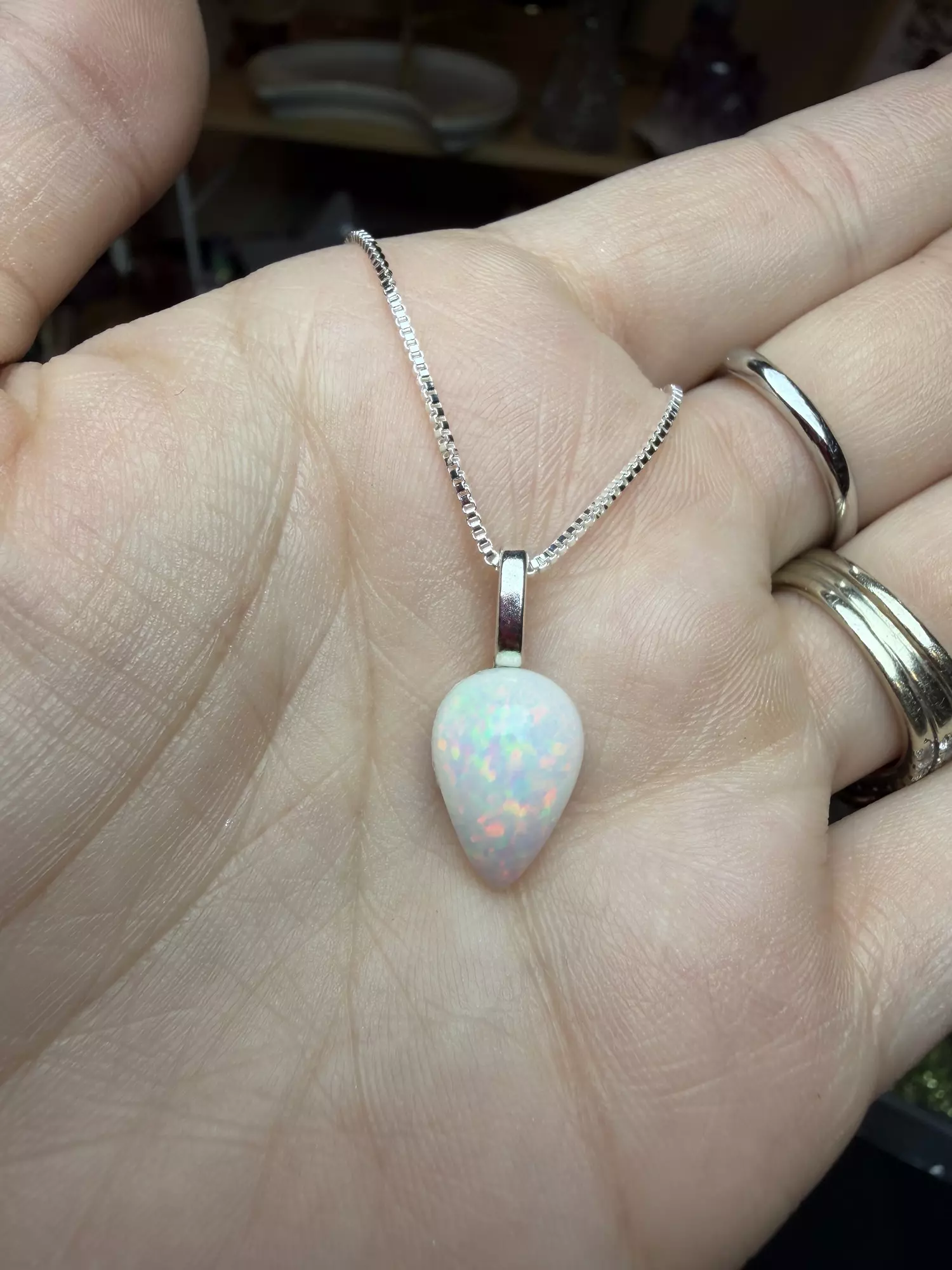 plant/Ah-Mazing ethiopian opal necklace on sterling 18 in chain-1