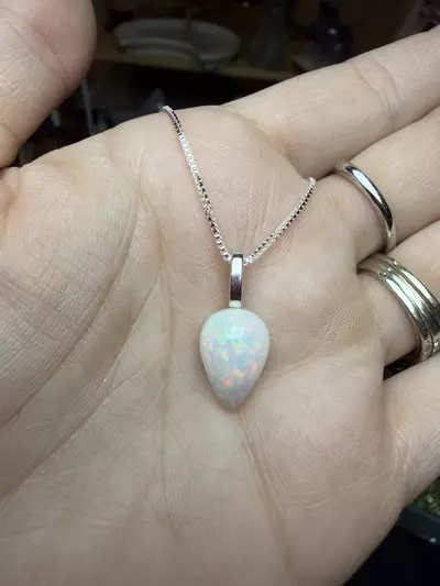 plant/Ah-Mazing ethiopian opal necklace on sterling 18 in chain-1-thumbnail