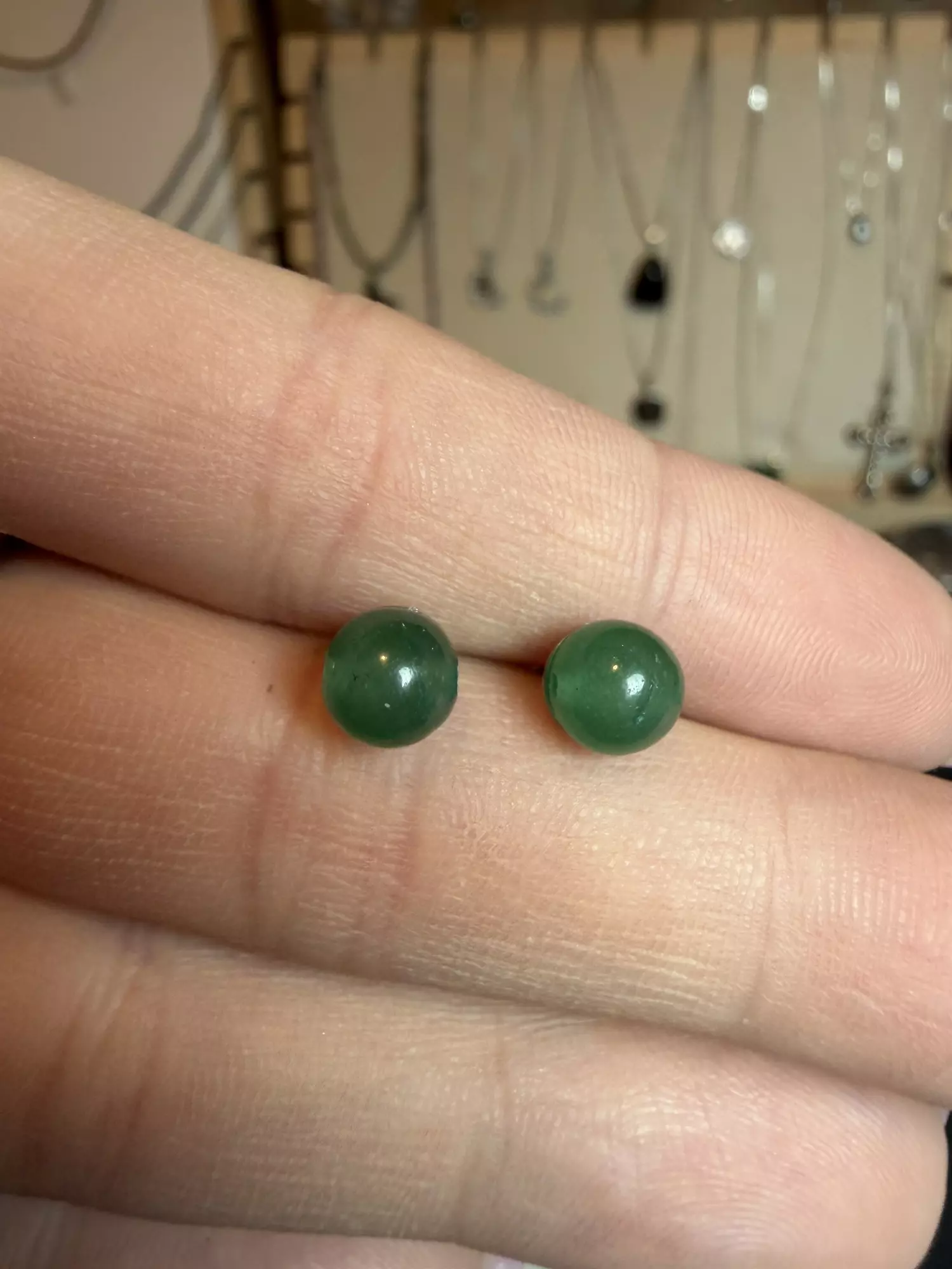 plant/green aventurine earrings  -0