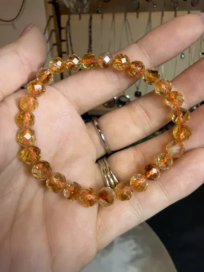 plant/treated citrine faceted bracelet-0-thumbnail
