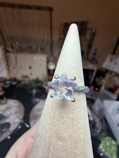 plant/s925 adjustable clear quartz ring-0-thumbnail