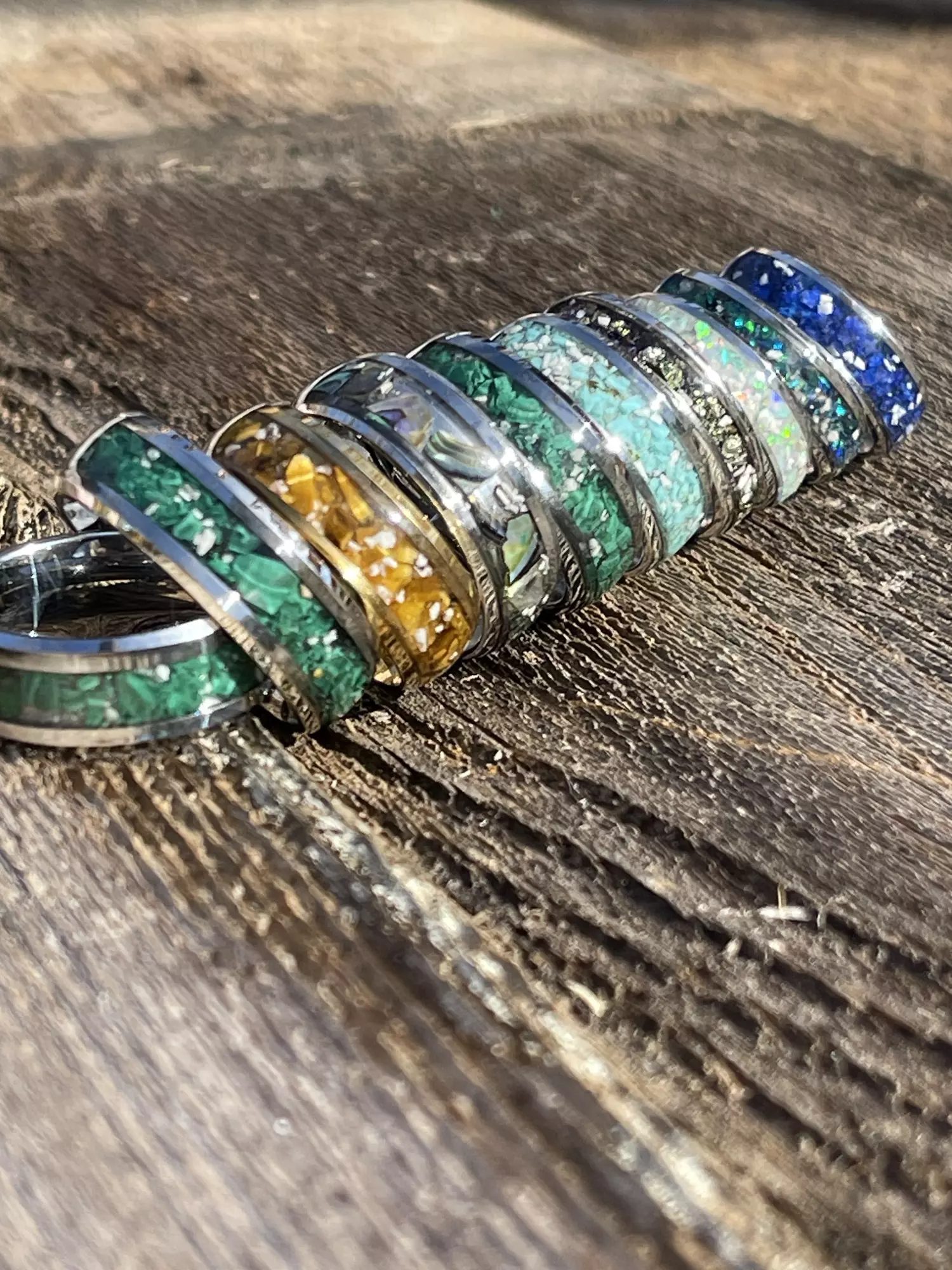 plant/Tungsten stone Inlay Rings-0