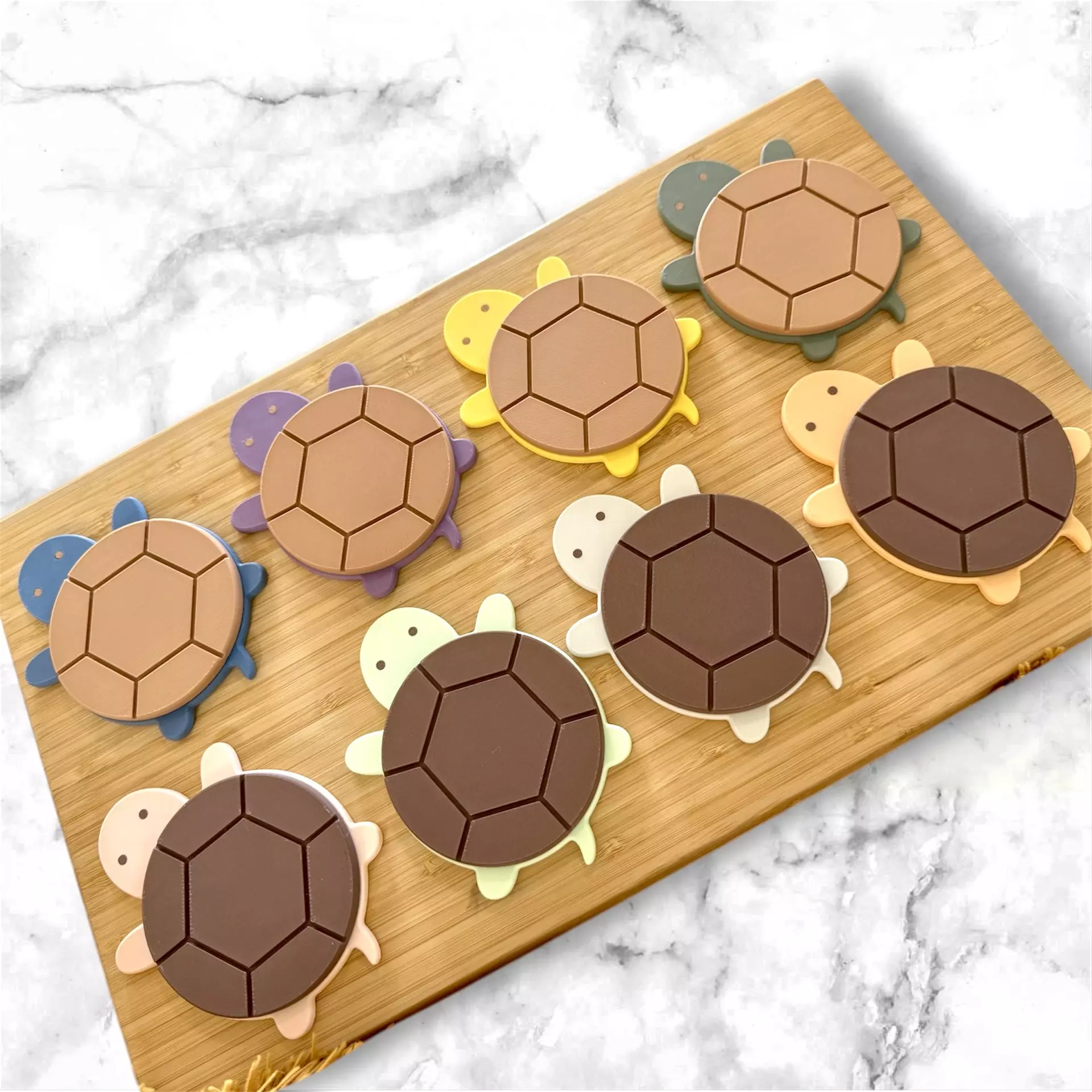 plant/Turtle coasters (set of 4)-choose your colors-0