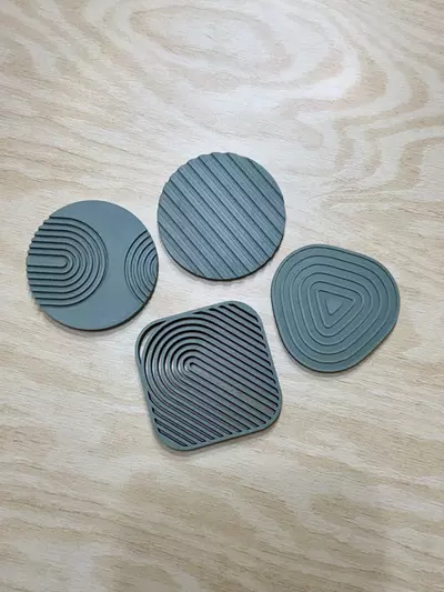 plant/Boho coasters (set of 4) -SAGE GREEN-0-thumbnail