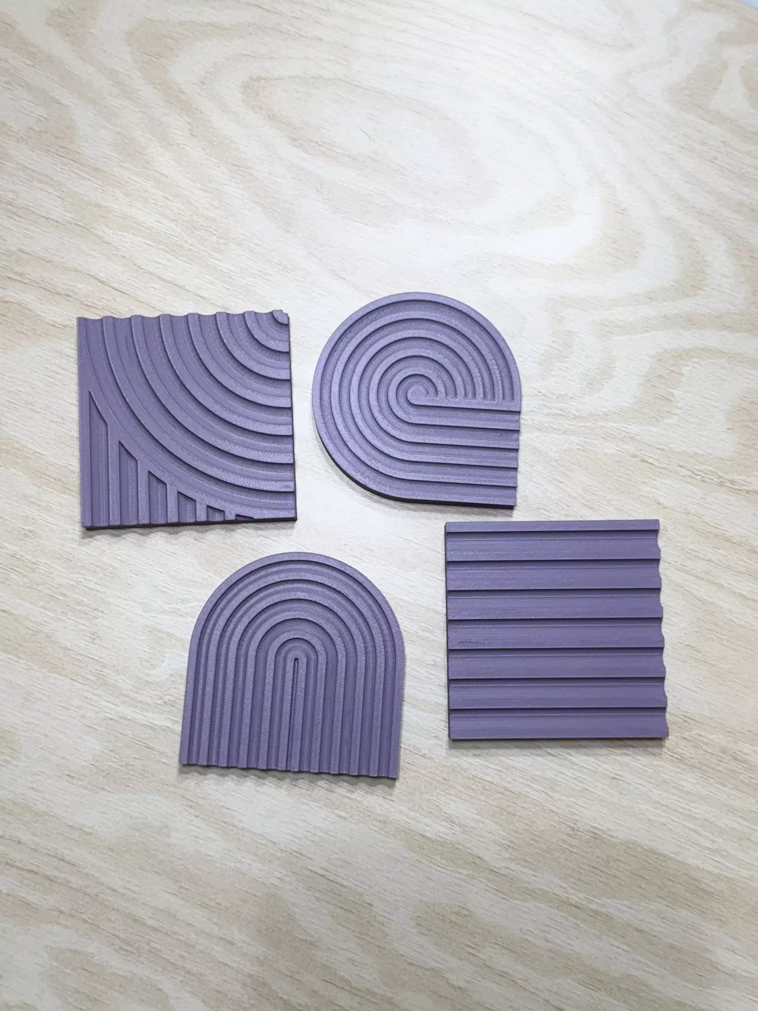 plant/Boho coasters (set of 4) -MUTED PURPLE-0