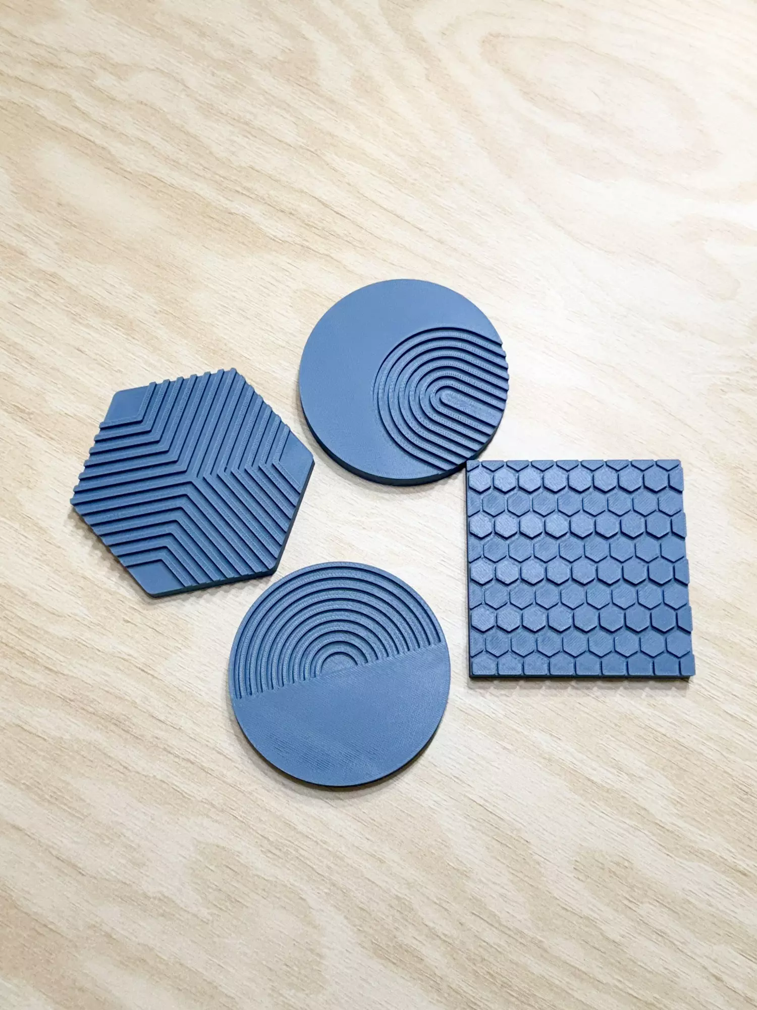 plant/Boho coasters (set of 4) -MUTED BLUE-0