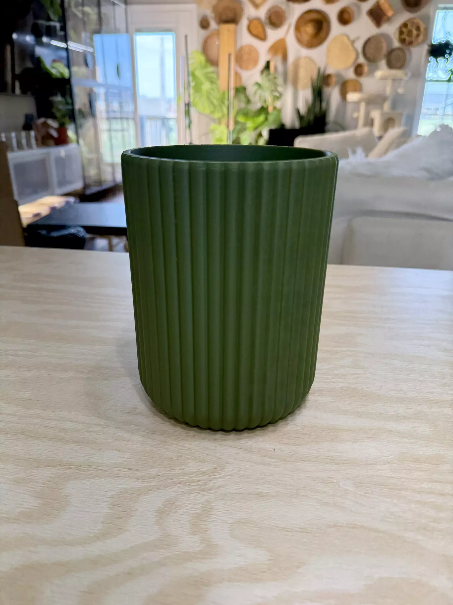 plant/Ribbed kitchen utensil holder- olive-0