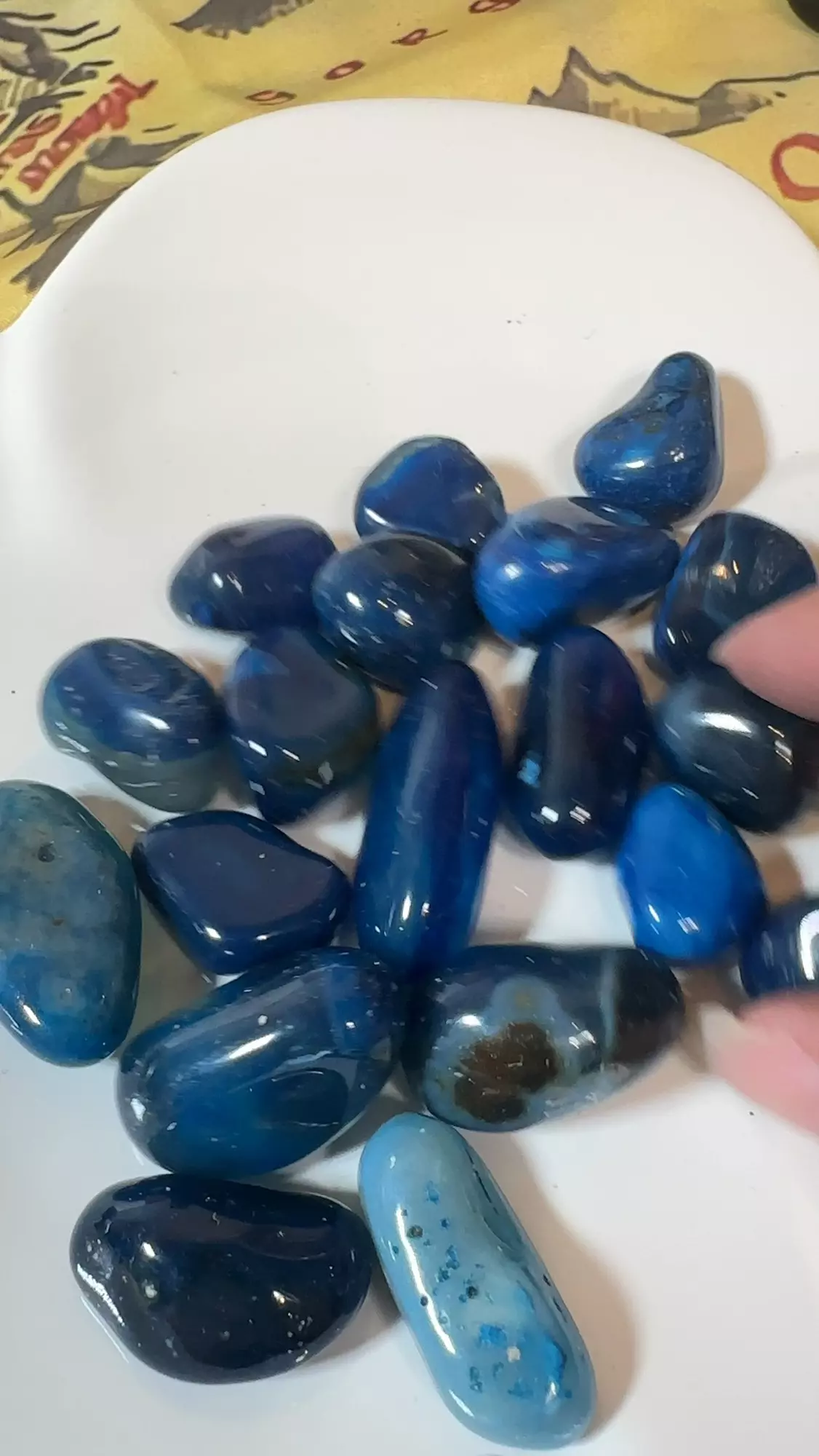plant/One dyed blue agate tumble-0