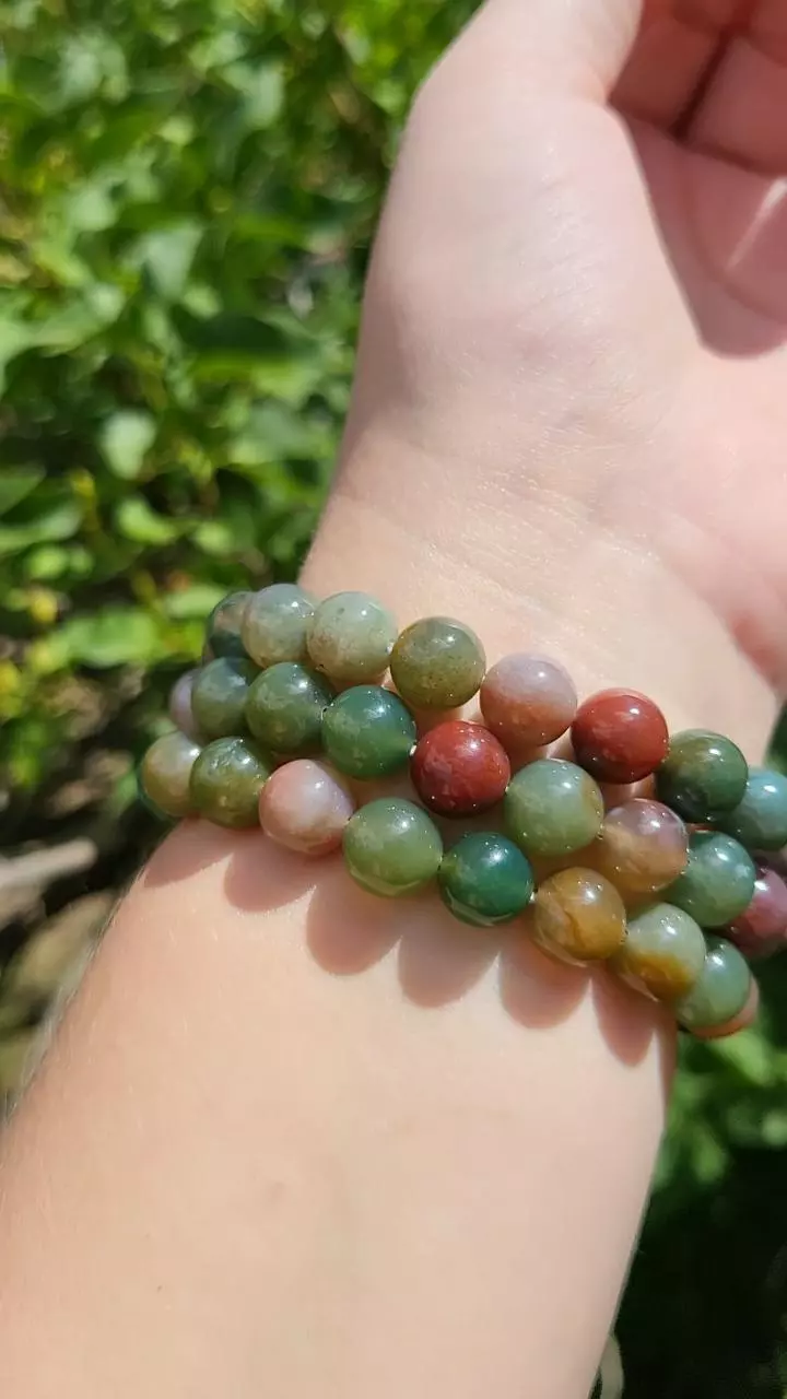 plant/Indian agate bracelets-3