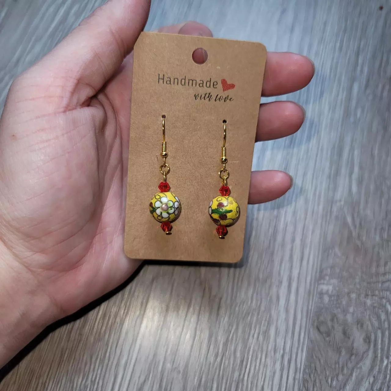 plant/Cloisnee Bead Earrings-0
