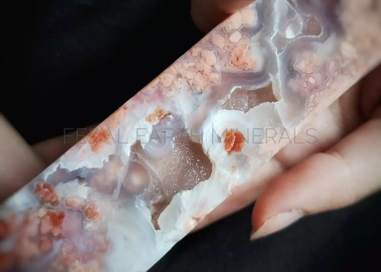 plant/PREMIUM AAA+ Pink Sakura Agate tower, 12"-/+ in height-3