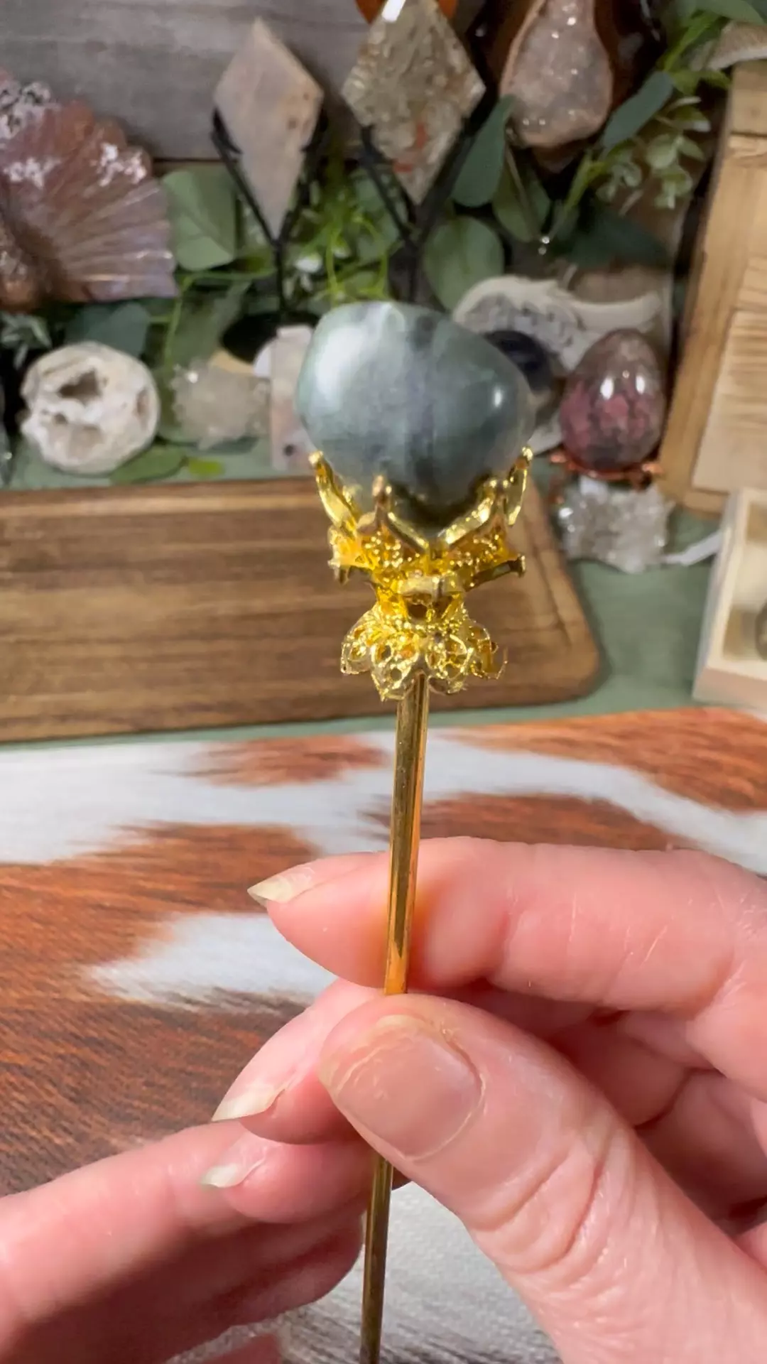 plant/African Bloodstone Tumble Hair Pin-0