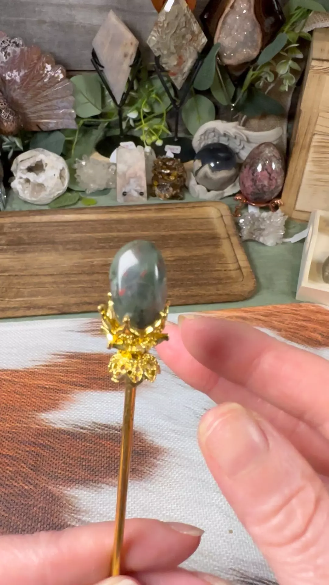 plant/African Bloodstone Tumble Hair Pin-0