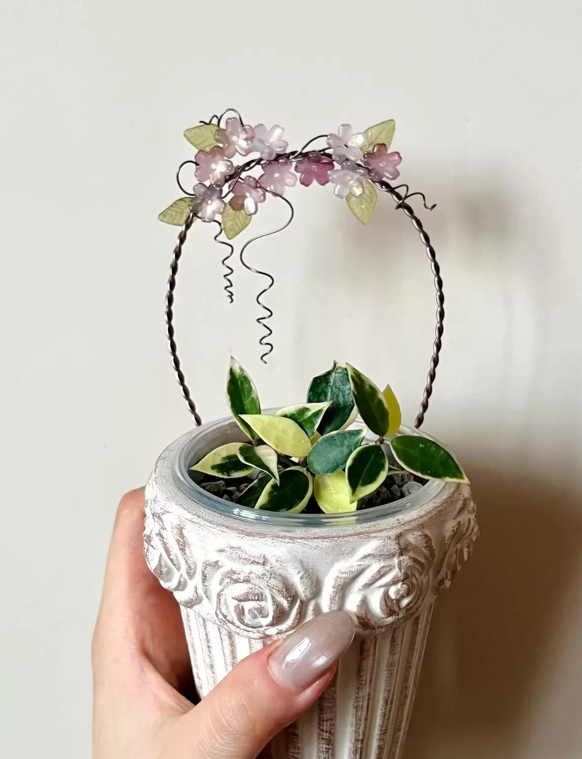 plant/3”*5.5”Pink lilac|plant stake trellis-2