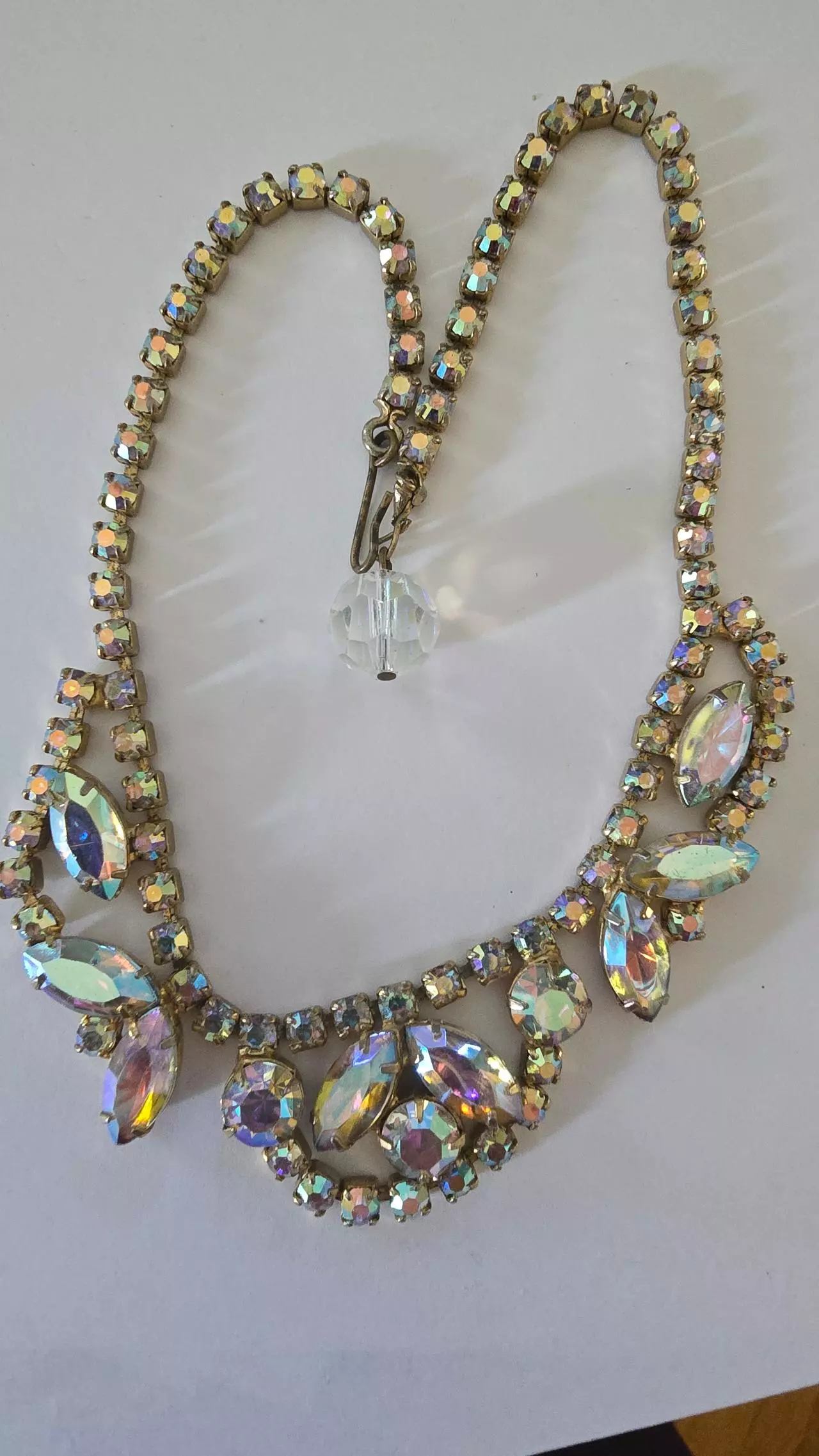 plant/Vintage AB crystal Necklace 18 inch -0