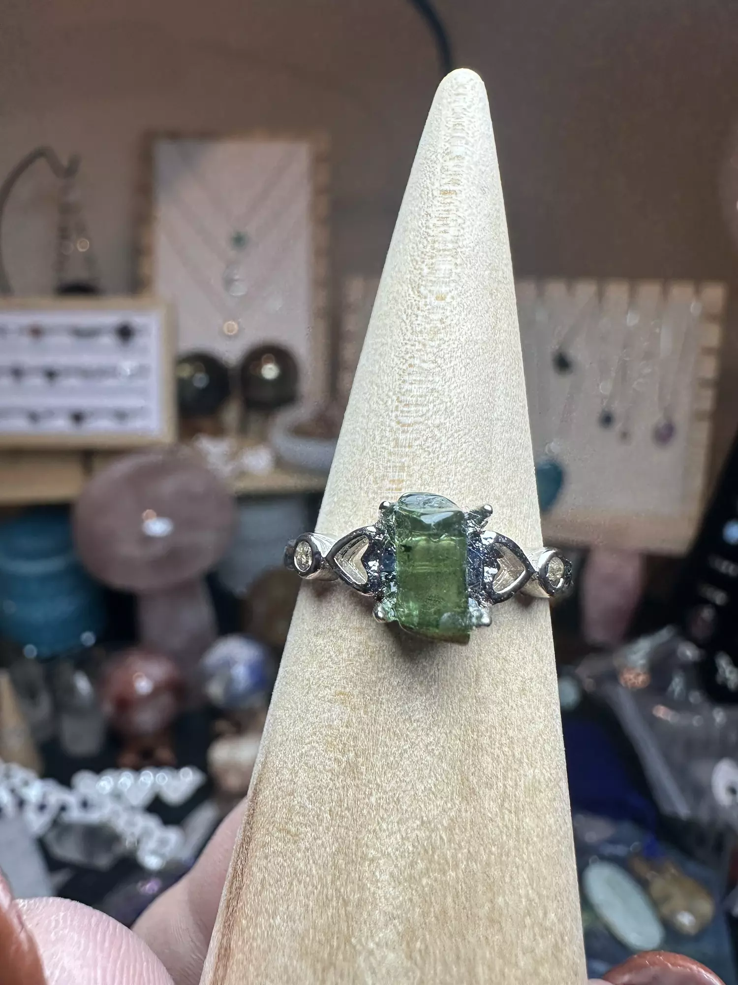plant/s925 adjustable ring bundle green tourm opal and citrine-1
