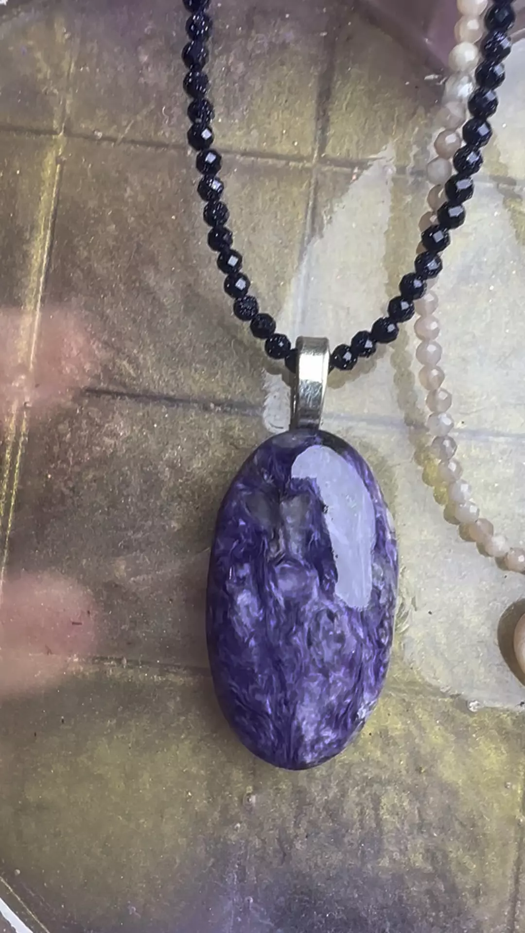 plant/necklace bundle charoite and sunstone-1