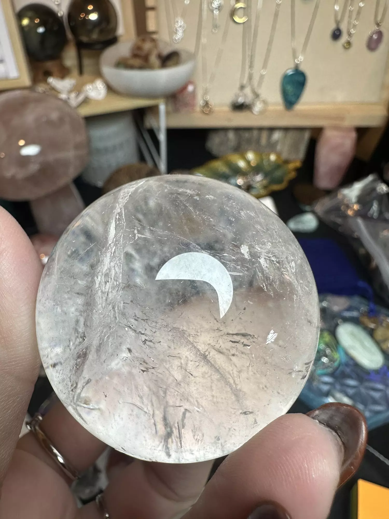 plant/clear quartz sphere-0