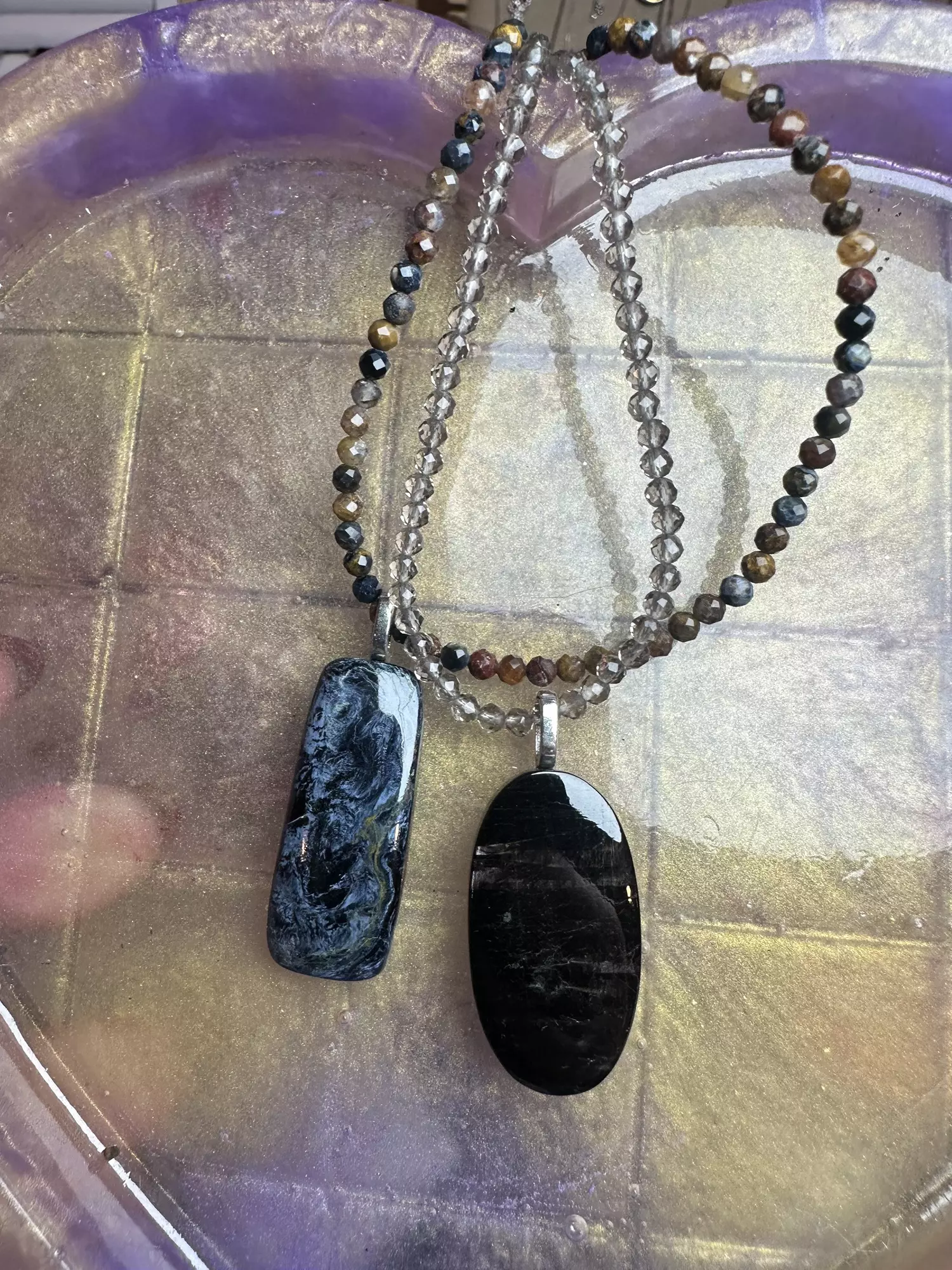 plant/necklace bundle pietersite and hypersthene-0