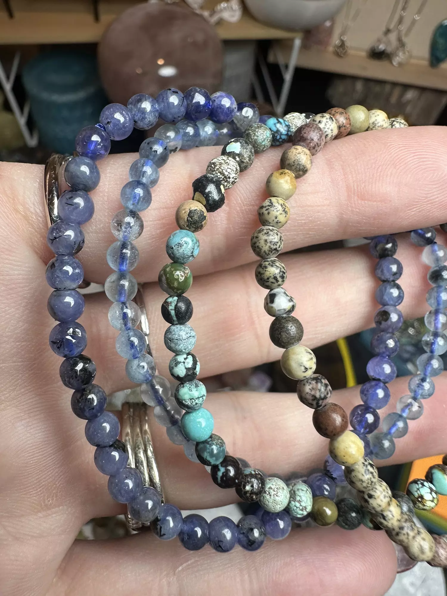plant/bracelet bundle picture jasper, turquoise, tanzi, aqua 4mm-1