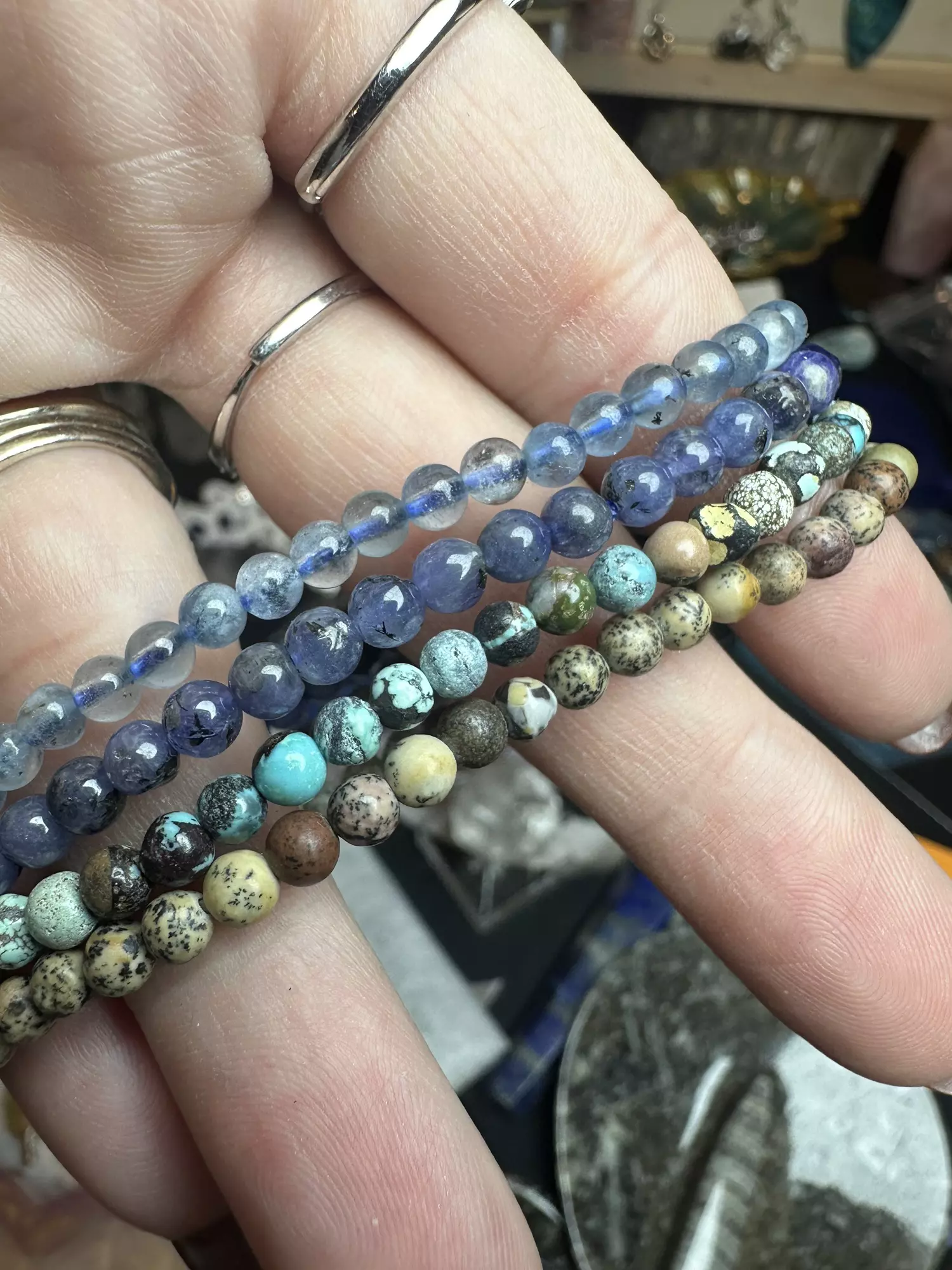 plant/bracelet bundle picture jasper, turquoise, tanzi, aqua 4mm-0