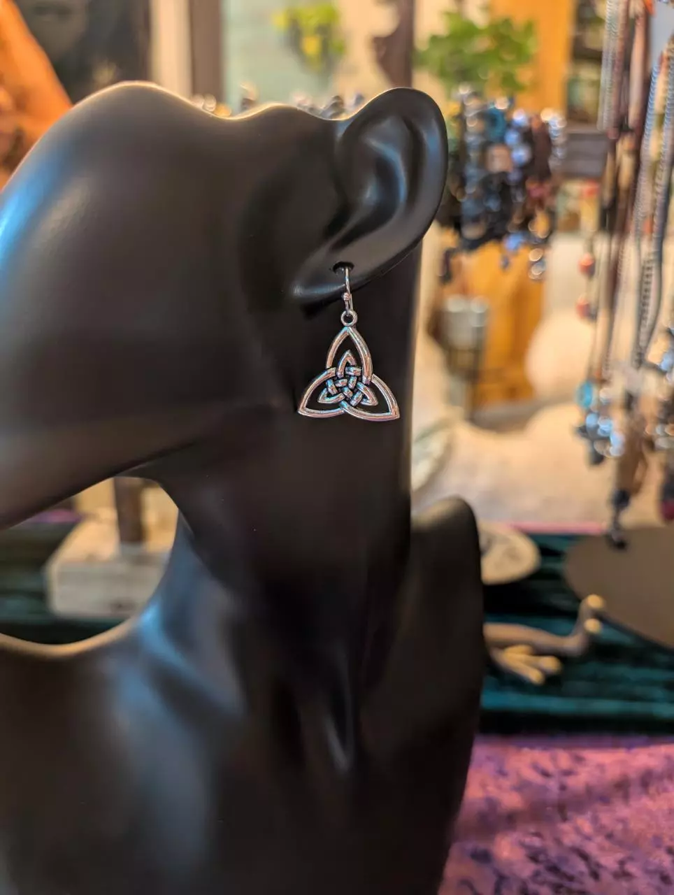 plant/#67 Celtic Trinity knot silver earrings-0