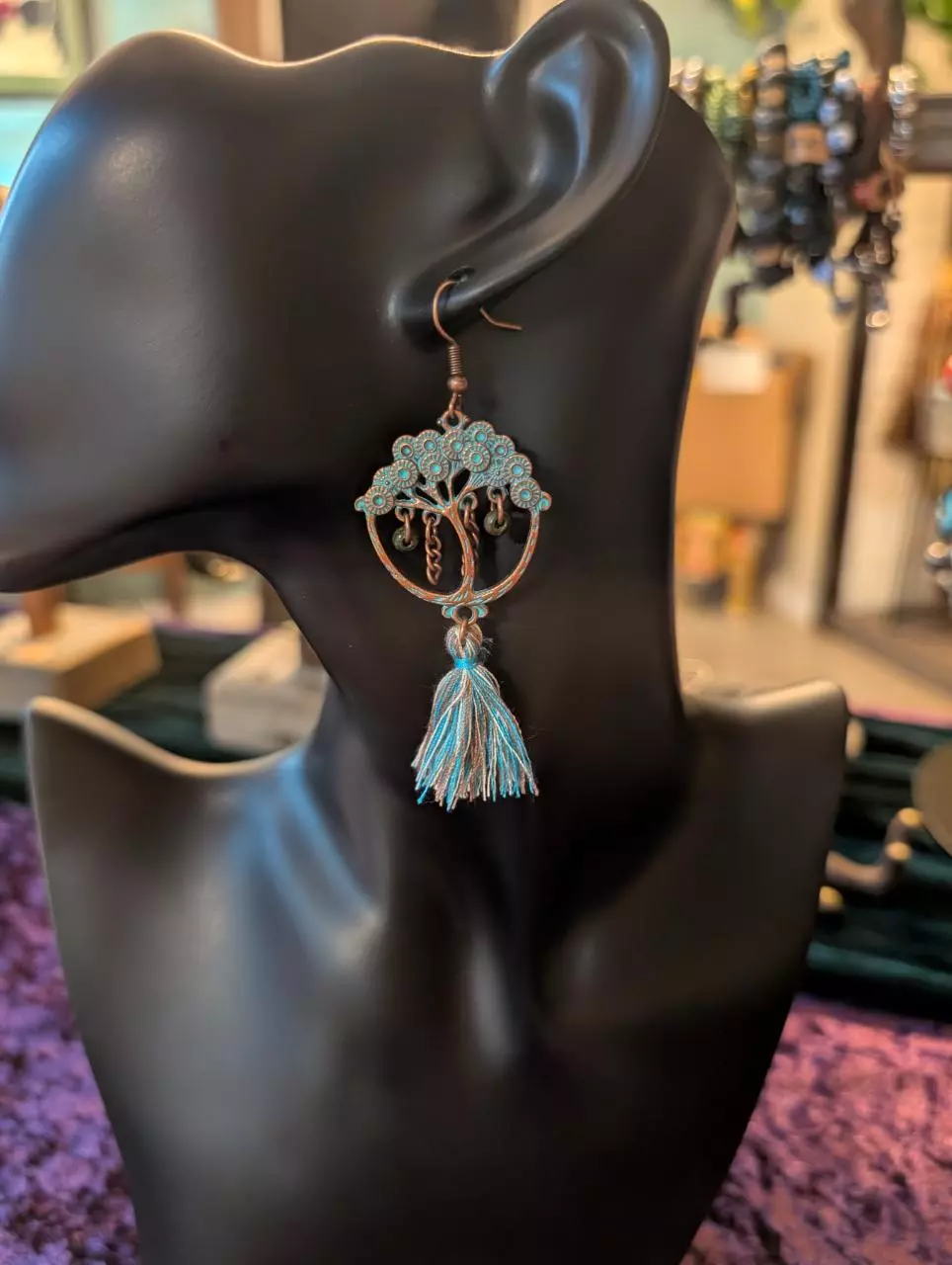 plant/#69 tree of life dangle earrings-0